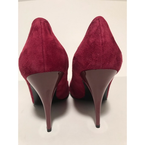 GUESS Burgundy Genuine Leather Suede Sz. 8 - Picture 6 of 8